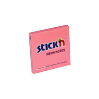 Karteczki samoprzylepne Stick`n 76x76mm neonowe kolory różowy